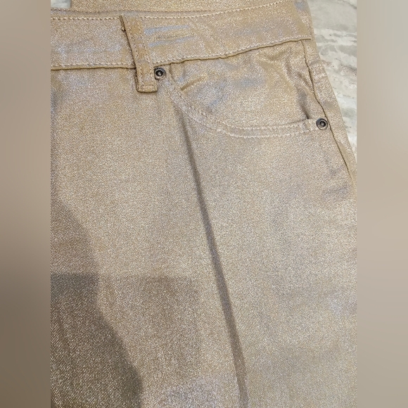 NEW! Liverpool Jeans Co KHAKI SILVER METALLIC ABBY SKINNY, EUC, size 16 - Picture 3 of 13